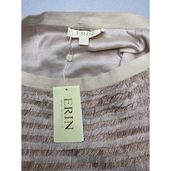 Erin By Erin Featherstone Tiered Fringe Mini Skirt Peach Size 4 NWTS - Picture 4 of 7